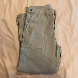 Cosmic Blue Love Chino Pants 32 Utility Casual Stretch Trousers Sage Green